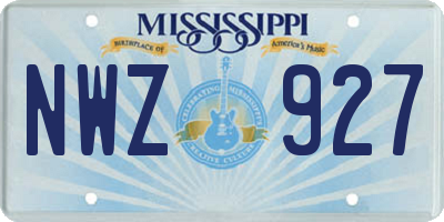 MS license plate NWZ927