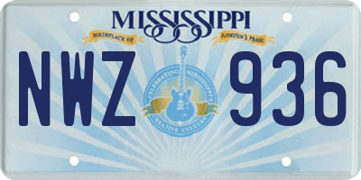 MS license plate NWZ936
