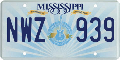 MS license plate NWZ939