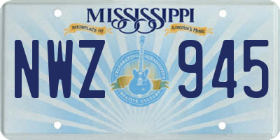 MS license plate NWZ945
