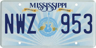 MS license plate NWZ953
