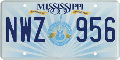 MS license plate NWZ956