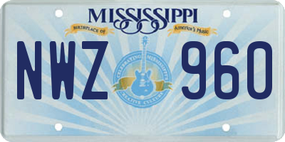 MS license plate NWZ960