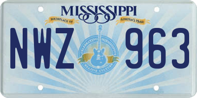 MS license plate NWZ963