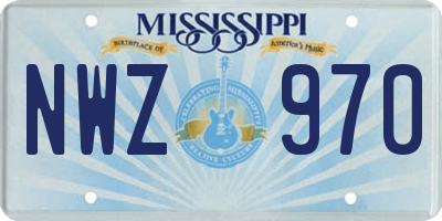 MS license plate NWZ970