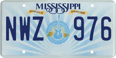 MS license plate NWZ976