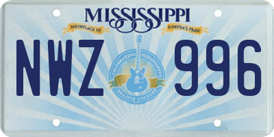 MS license plate NWZ996
