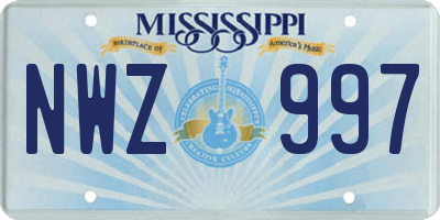 MS license plate NWZ997