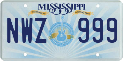 MS license plate NWZ999