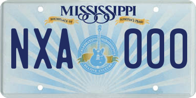 MS license plate NXA000
