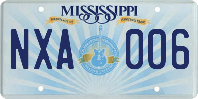 MS license plate NXA006