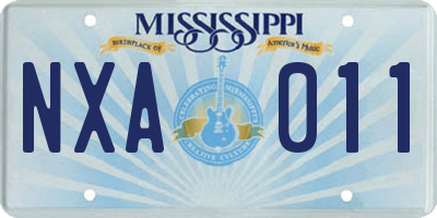 MS license plate NXA011