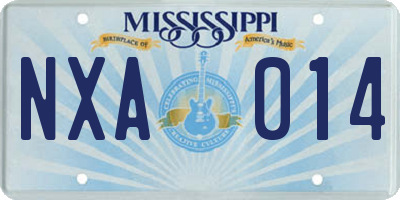 MS license plate NXA014