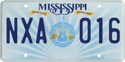 MS license plate NXA016