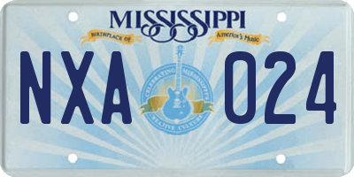 MS license plate NXA024