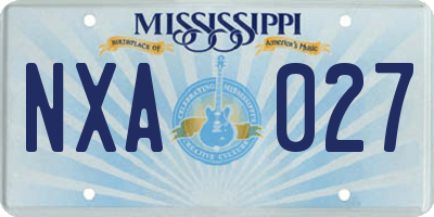 MS license plate NXA027