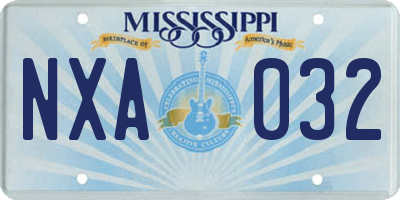 MS license plate NXA032