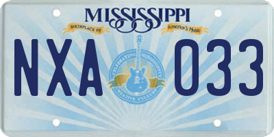 MS license plate NXA033