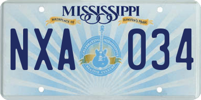 MS license plate NXA034