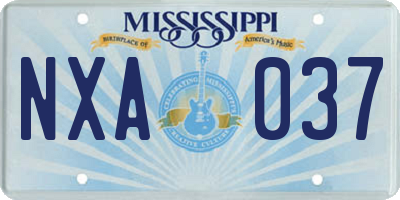 MS license plate NXA037