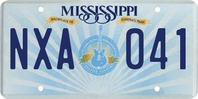 MS license plate NXA041
