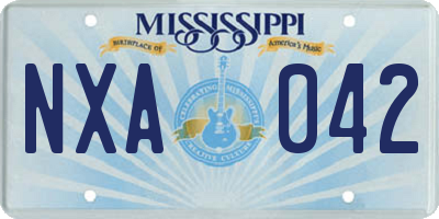 MS license plate NXA042