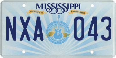 MS license plate NXA043