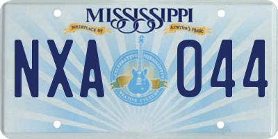 MS license plate NXA044