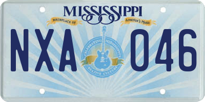 MS license plate NXA046