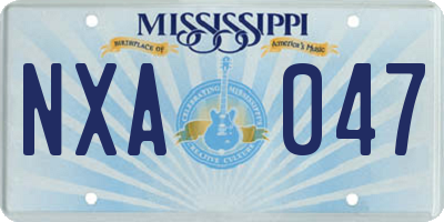 MS license plate NXA047