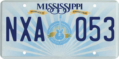 MS license plate NXA053