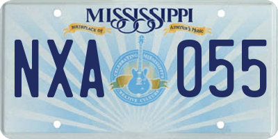 MS license plate NXA055