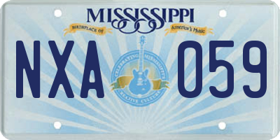 MS license plate NXA059