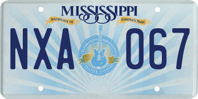 MS license plate NXA067