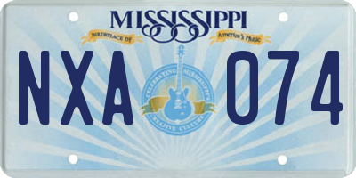 MS license plate NXA074