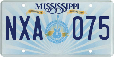 MS license plate NXA075