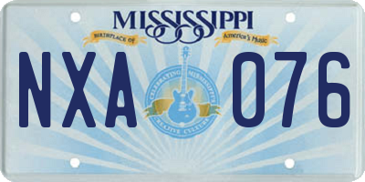 MS license plate NXA076