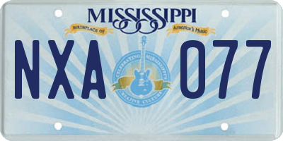 MS license plate NXA077