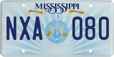 MS license plate NXA080
