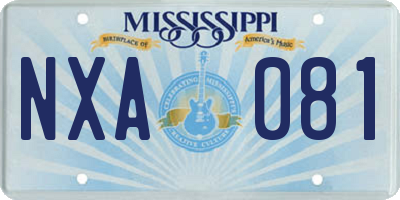 MS license plate NXA081