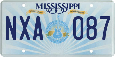 MS license plate NXA087