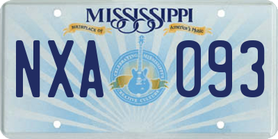 MS license plate NXA093