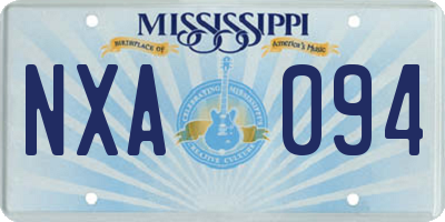 MS license plate NXA094