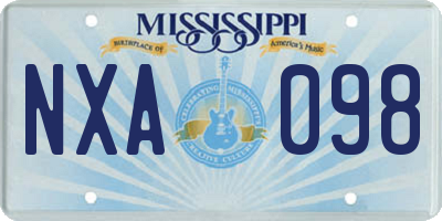 MS license plate NXA098