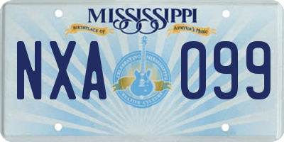 MS license plate NXA099