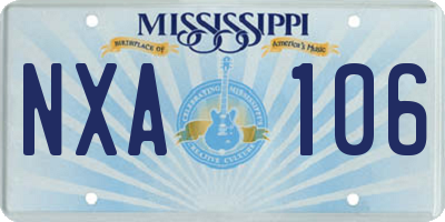 MS license plate NXA106