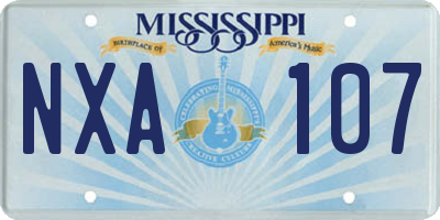 MS license plate NXA107
