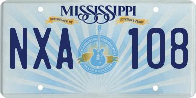 MS license plate NXA108