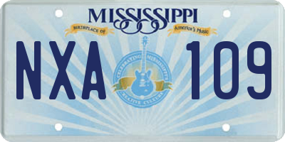 MS license plate NXA109