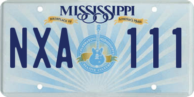 MS license plate NXA111